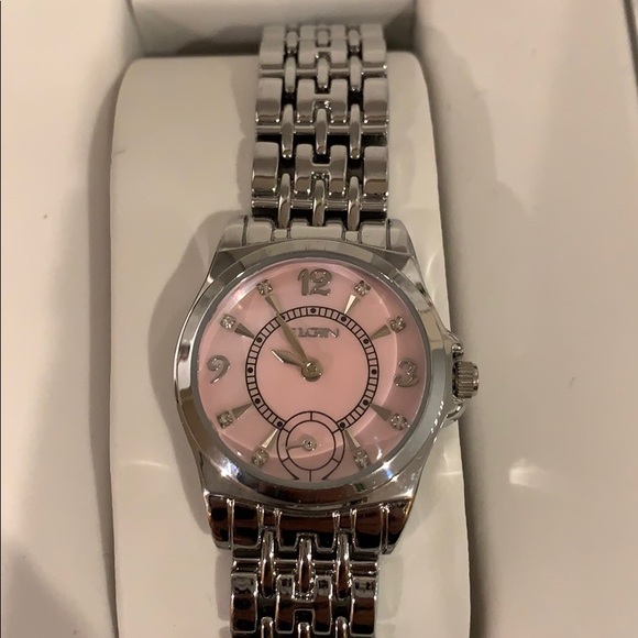 Elgin Light Pink Face Silver Tone Band